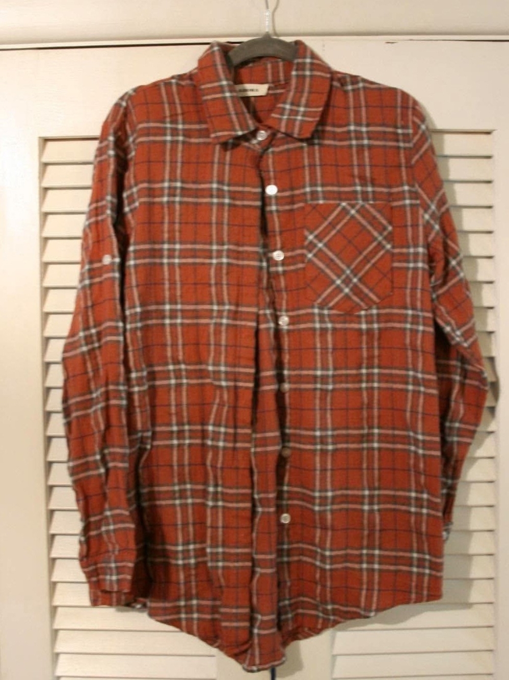 Adora Rust Plaid Flannel Button-Down Shirt